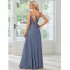 imageEverPretty Womens Sexy Chiffon MultiWay Backless ALine Convertible Bridesmaid Dress 01692Dusty Navy