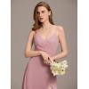 imageEverPretty Womens Sexy Side Slit V Neck Spaghetti Straps Chiffon A Line Bridesmaid Dress 0128BPHDusty Rose