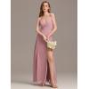 imageEverPretty Womens Sexy Side Slit V Neck Spaghetti Straps Chiffon A Line Bridesmaid Dress 0128BPHDusty Rose