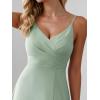 imageEverPretty Womens Sexy Side Slit V Neck Spaghetti Straps Chiffon A Line Bridesmaid Dress 0128BPHMint Green