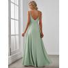 imageEverPretty Womens Sexy Side Slit V Neck Spaghetti Straps Chiffon A Line Bridesmaid Dress 0128BPHMint Green