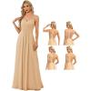 imageEverPretty Womens Sexy Chiffon MultiWay Backless ALine Convertible Bridesmaid Dress 01692Champagne