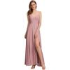 imageEverPretty Womens Sexy Side Slit V Neck Spaghetti Straps Chiffon A Line Bridesmaid Dress 0128BPHDusty Rose