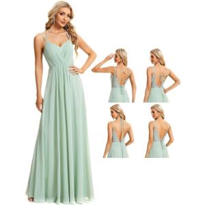 imageEverPretty Womens Sexy Chiffon MultiWay Backless ALine Convertible Bridesmaid Dress 01692Mint Green