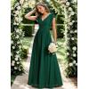 imageEverPretty Womens Flowy Chiffon A Line Ruffles Sleeves Back Cutout Bridesmaid Dresses 01819Deep Green