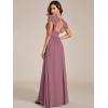 imageEverPretty Womens Flowy Chiffon A Line Ruffles Sleeves Back Cutout Bridesmaid Dresses 01819Orchid