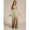 imageEverPretty Womens OffShoulder Split Floor Length Pleated Backless Bandage Satin Prom Dress 02320Sage Green