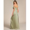 imageEverPretty Womens OffShoulder Split Floor Length Pleated Backless Bandage Satin Prom Dress 02320Sage Green