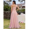 imageEverPretty Womens Sleeveless Asymmetric Shoulder Sequins Tulle ALine Floor Length Evening Gowns S0010Pink
