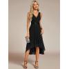 imageEverPretty Womens HiLo Sleeveless V Neck Appliques Flowy Chiffon Midi Formal Dress for Wedding Guest 41926Black