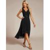 imageEverPretty Womens HiLo Sleeveless V Neck Appliques Flowy Chiffon Midi Formal Dress for Wedding Guest 41926Black