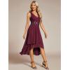 imageEverPretty Womens HiLo Sleeveless V Neck Appliques Flowy Chiffon Midi Formal Dress for Wedding Guest 41926Burgundy
