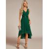 imageEverPretty Womens HiLo Sleeveless V Neck Appliques Flowy Chiffon Midi Formal Dress for Wedding Guest 41926Dark Green