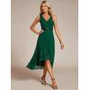 imageEverPretty Womens HiLo Sleeveless V Neck Appliques Flowy Chiffon Midi Formal Dress for Wedding Guest 41926Dark Green