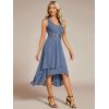 imageEverPretty Womens HiLo Sleeveless V Neck Appliques Flowy Chiffon Midi Formal Dress for Wedding Guest 41926Dusty Navy