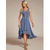 imageEverPretty Womens HiLo Sleeveless V Neck Appliques Flowy Chiffon Midi Formal Dress for Wedding Guest 41926Dusty Navy