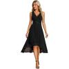 imageEverPretty Womens HiLo Sleeveless V Neck Appliques Flowy Chiffon Midi Formal Dress for Wedding Guest 41926Black