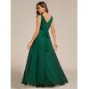 imageEverPretty Womens Elegant V Neck Pleated Sleeveless Chiffon Floor Length Bridesmaid Dresses 02355Dark Green