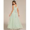 imageEverPretty Womens Elegant V Neck Pleated Sleeveless Chiffon Floor Length Bridesmaid Dresses 02355Mint Green