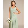 imageEverPretty Womens Elegant V Neck Pleated Sleeveless Chiffon Floor Length Bridesmaid Dresses 02355Mint Green