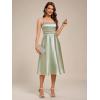 imageEverPretty Womens Square Neck Sleeveless Satin Midi Pleated A Line Wedding Guest Dress with Pockets 02340Mint Green