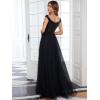 imageEverPretty Womens V Neck Sequin Tulle A Line Evening Formal Dress 00279Black