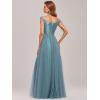 imageEverPretty Womens V Neck Sequin Tulle A Line Evening Formal Dress 00279Demin Blue