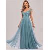 imageEverPretty Womens V Neck Sequin Tulle A Line Evening Formal Dress 00279Demin Blue