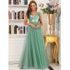 imageEverPretty Womens V Neck Sequin Tulle A Line Evening Formal Dress 00279Mild Green