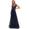 imageEverPretty Womens V Neck Sequin Tulle A Line Evening Formal Dress 00279Navy Blue