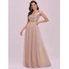imageEverPretty Womens V Neck Sequin Tulle A Line Evening Formal Dress 00279Rose Gold