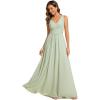 imageEverPretty Womens Elegant V Neck Pleated Sleeveless Chiffon Floor Length Bridesmaid Dresses 02355Mint Green