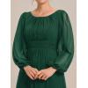 imageEverPretty Classic Round Neck Long Sleeves Empire Waist Floor Length Chiffon Mother of The Bride Dresses 0106BPHDark Green
