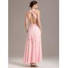 imageEverPretty Womens Convertible Bridesmaid Dress Infinity MultiWay Wrap Gowns Twist Wrap Dresses 02410Pink
