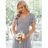 imageEverPretty Womens Double V Neck A Line Ruffle Hem Backless High Low Chiffon Bridesmaid Dresses 01749Grey