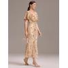 imageEverPretty Womens Gorgeous V Neck Sequin Tulle Short Sleeves Maxi Evening Gowns 02370Gold