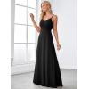 imageEverPretty Womens Sexy Spaghetti Straps Cowl Back Empire Waist A Line Pleated Chiffon Bridesmaid Dress 80026PHBlack