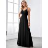 imageEverPretty Womens Sexy Spaghetti Straps Cowl Back Empire Waist A Line Pleated Chiffon Bridesmaid Dress 80026PHBlack