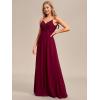 imageEverPretty Womens Sexy Spaghetti Straps Cowl Back Empire Waist A Line Pleated Chiffon Bridesmaid Dress 80026PHBurgundy