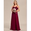 imageEverPretty Womens Sexy Spaghetti Straps Cowl Back Empire Waist A Line Pleated Chiffon Bridesmaid Dress 80026PHBurgundy