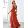 imageEverPretty Womens Sexy Spaghetti Straps Cowl Back Empire Waist A Line Pleated Chiffon Bridesmaid Dress 80026PHBurnt Orange