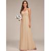 imageEverPretty Womens Sexy Spaghetti Straps Cowl Back Empire Waist A Line Pleated Chiffon Bridesmaid Dress 80026PHChampagne