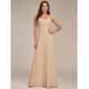 imageEverPretty Womens Sexy Spaghetti Straps Cowl Back Empire Waist A Line Pleated Chiffon Bridesmaid Dress 80026PHChampagne