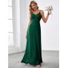 imageEverPretty Womens Sexy Spaghetti Straps Cowl Back Empire Waist A Line Pleated Chiffon Bridesmaid Dress 80026PHDark Green