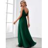 imageEverPretty Womens Sexy Spaghetti Straps Cowl Back Empire Waist A Line Pleated Chiffon Bridesmaid Dress 80026PHDark Green