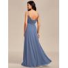 imageEverPretty Womens Sexy Spaghetti Straps Cowl Back Empire Waist A Line Pleated Chiffon Bridesmaid Dress 80026PHDusty Navy