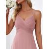 imageEverPretty Womens Sexy Spaghetti Straps Cowl Back Empire Waist A Line Pleated Chiffon Bridesmaid Dress 80026PHDusty Rose