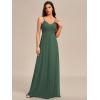 imageEverPretty Womens Sexy Spaghetti Straps Cowl Back Empire Waist A Line Pleated Chiffon Bridesmaid Dress 80026PHEucalyptus Green