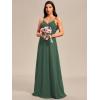 imageEverPretty Womens Sexy Spaghetti Straps Cowl Back Empire Waist A Line Pleated Chiffon Bridesmaid Dress 80026PHEucalyptus Green