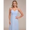 imageEverPretty Womens Sexy Spaghetti Straps Cowl Back Empire Waist A Line Pleated Chiffon Bridesmaid Dress 80026PHIce Blue